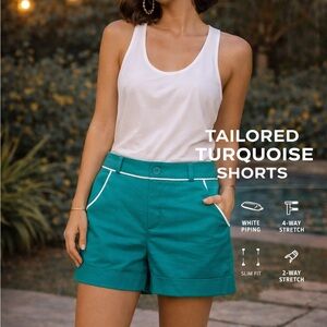 Banana Republic Turquoise Shorts with White Piping